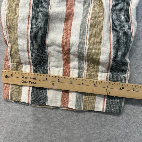 Madewell Tie-Waist Huston Pull-On Crop Pants in Stripe size M Medium linen blend - Picture 6 of 8